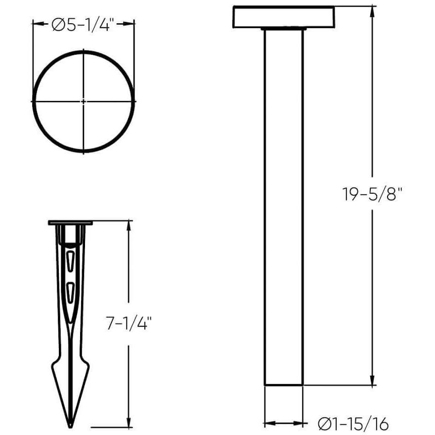 Round Top 12V 8.00 watt Black Landscape Pathlight