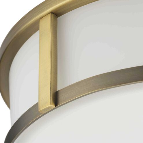 Gilliam 2 Light 12.62 inch Vintage Brass Flushmount Ceiling Light