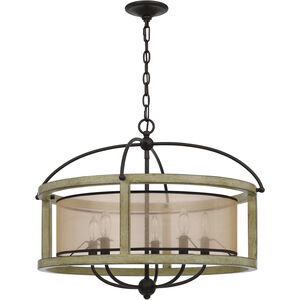 Palencia 5 Light 26 inch Distressed Oak Chandelier Ceiling Light