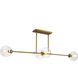Alora Mood Cassia 4 Light 13.38 inch Aged Gold Linear Pendant Ceiling Light in Clear Glass Shade