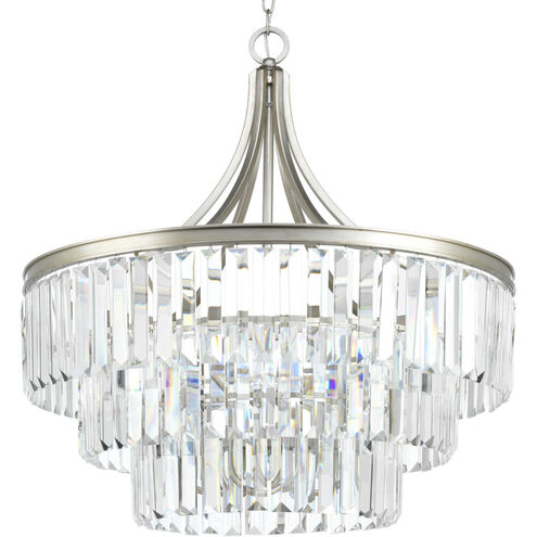 Benedict 6 Light Silver Ridge Pendant Ceiling Light, Design Series