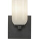 Nola Wall Sconce Wall Light in Black, Glossy Opal Glass Shade