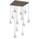 Cabochon LED Burnished Bronze with White Marble Pendant Chandelier Ceiling Light in 2700K LED, Opal White