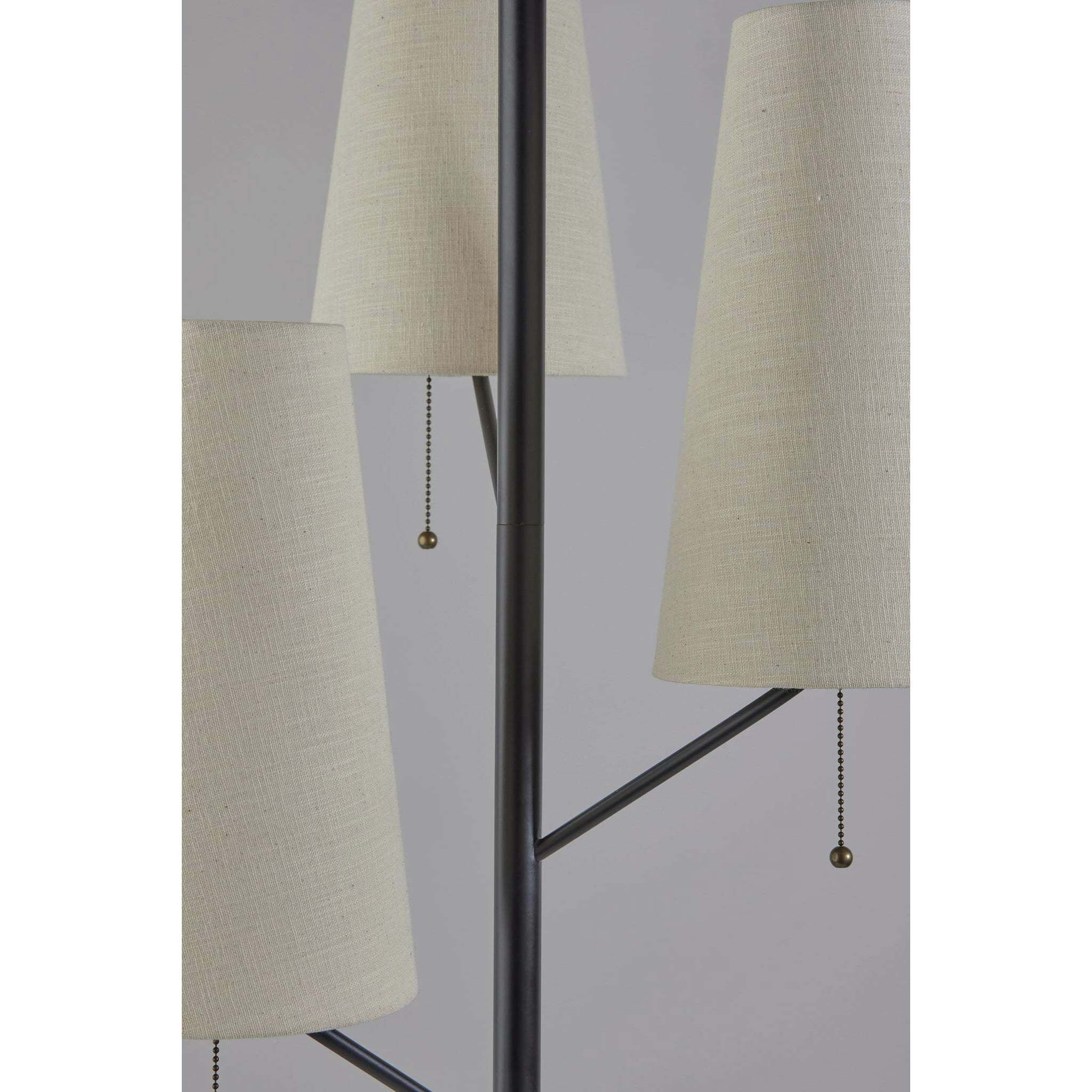 Daniel 71 inch 40.00 watt Black with Antique Brass Accents Floor Lamp Portable Light