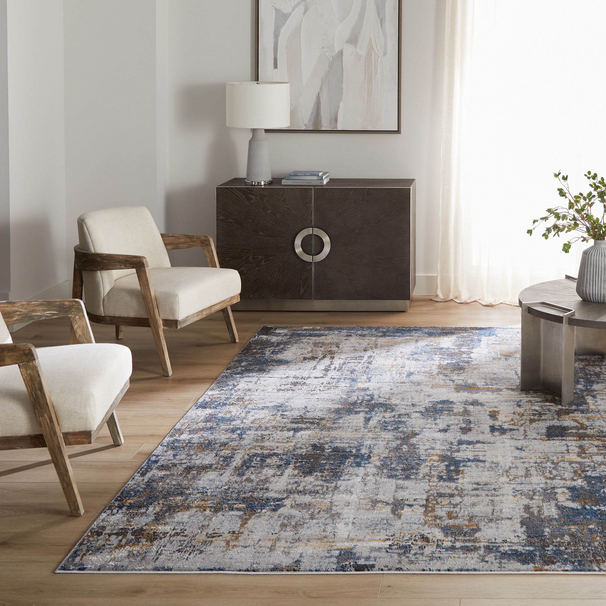 Darica 94 X 32 inch Blue Rug in 2 x 8