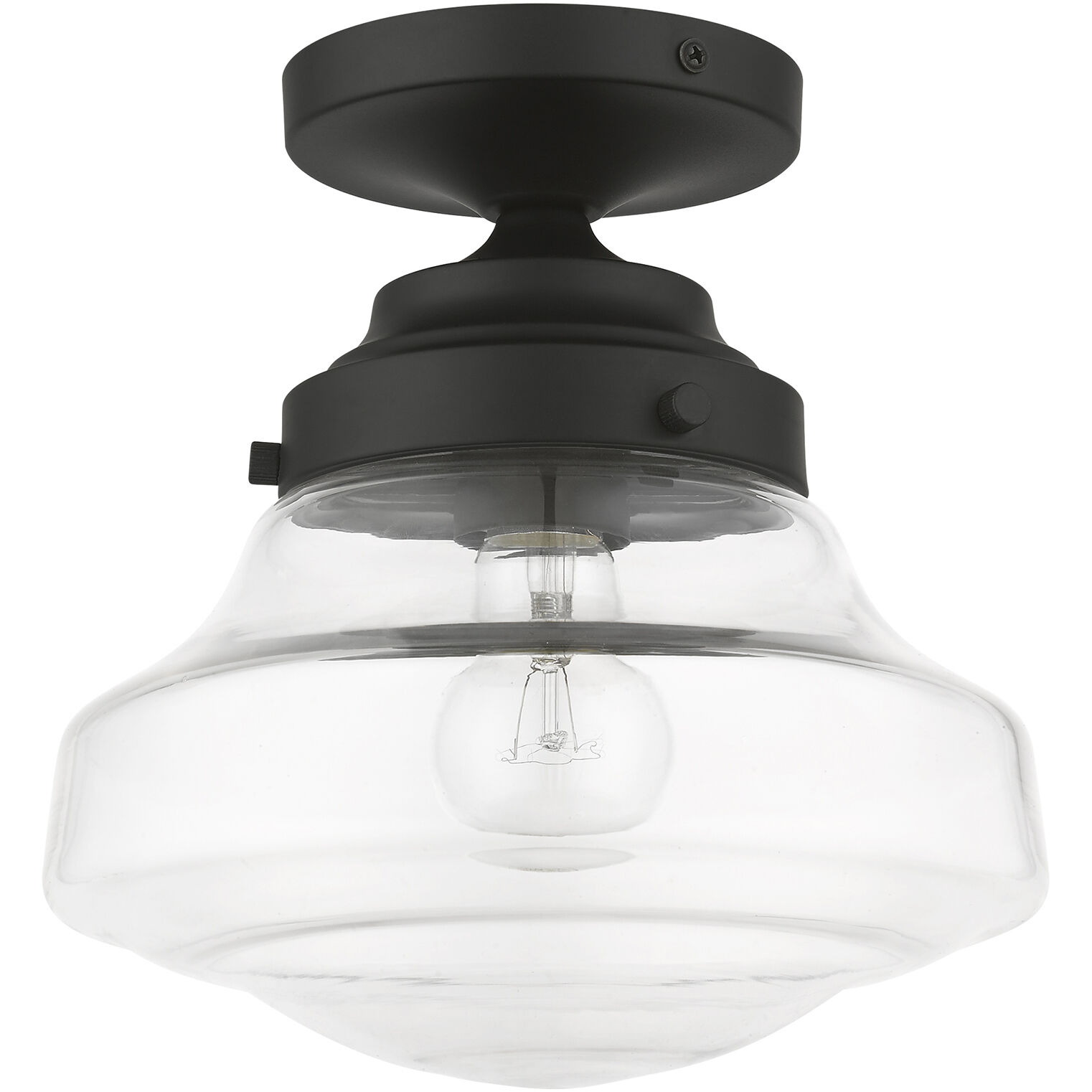 Avondale 1 Light 9 inch Black Semi-Flush Ceiling Light