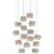Birds Nest 15 Light 25 inch Silver Multi-Drop Pendant Ceiling Light