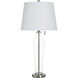 Cameron 31.5 inch 100 watt Clear Seeded and Brushed Steel and White Table Lamp Portable Light