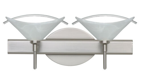 Hoppi 2 Light 15 inch Satin Nickel Vanity Lighting Wall Light in Halogen