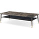 Stratton Street 64 X 30 inch Fumed Cocktail Table, Wooden, Marble, Rectangular, Spencer Green Park