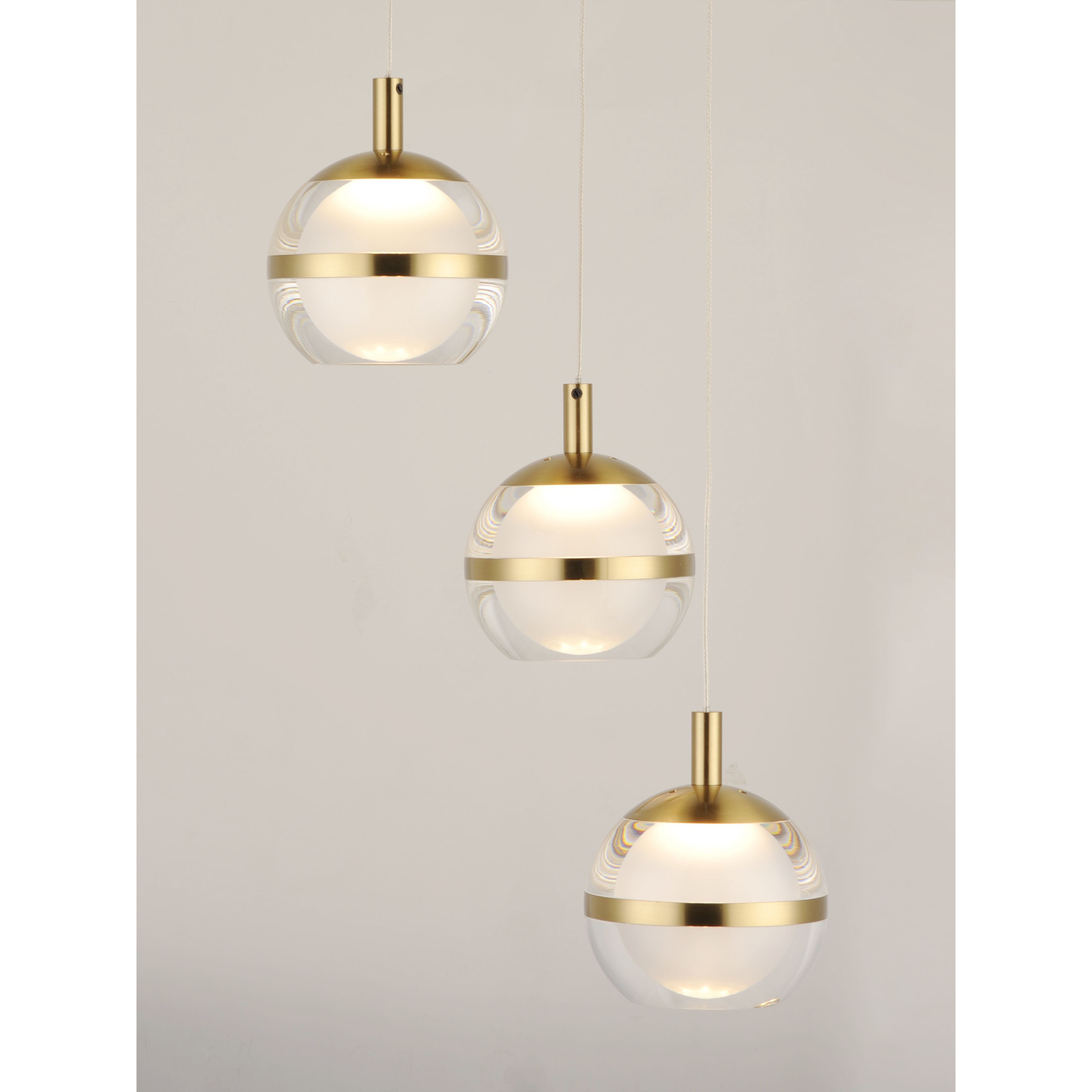 Swank LED 11.75 inch Natural Aged Brass Multi-Light Pendant Ceiling Light