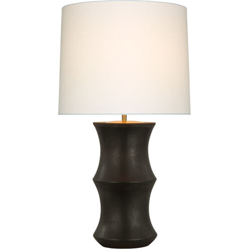 AERIN Marella 33 inch 15 watt Stained Black Metallic Table Lamp Portable Light in Stained Black Metallic Porcelain, Medium