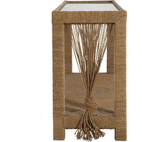 Hutch 70 X 18 inch Natural Seagrass / Tempered Glass Console Table