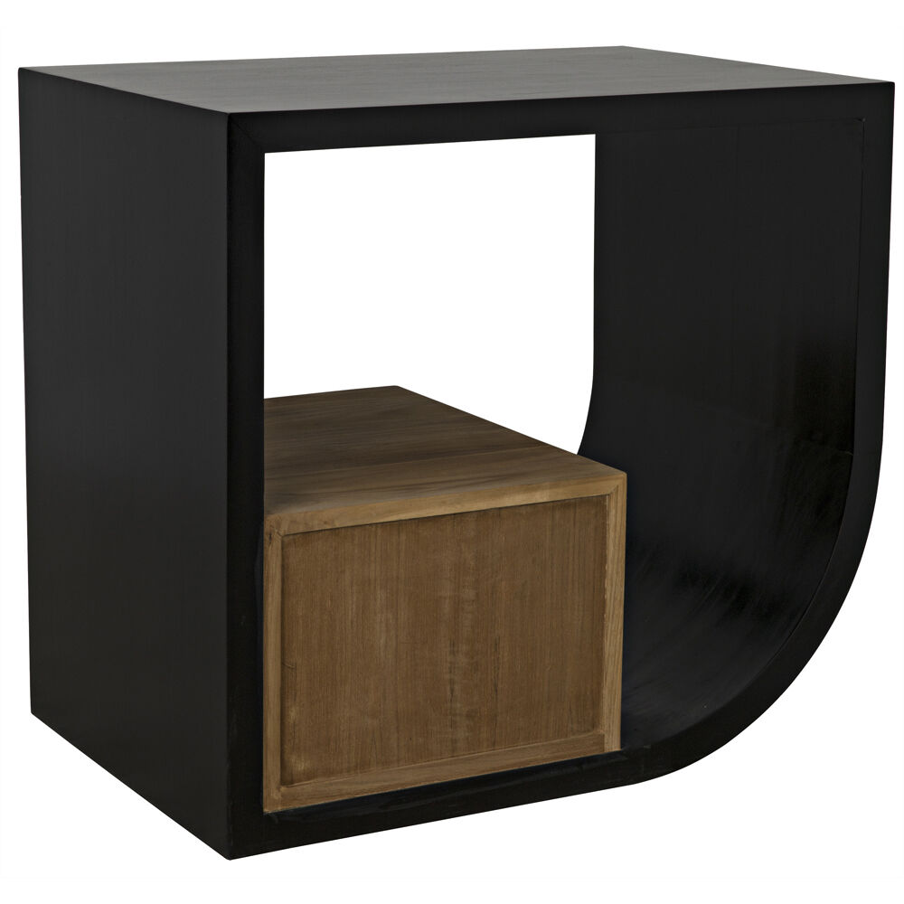 Burton 30 X 28 inch Hand Rubbed Black Side Table, Left