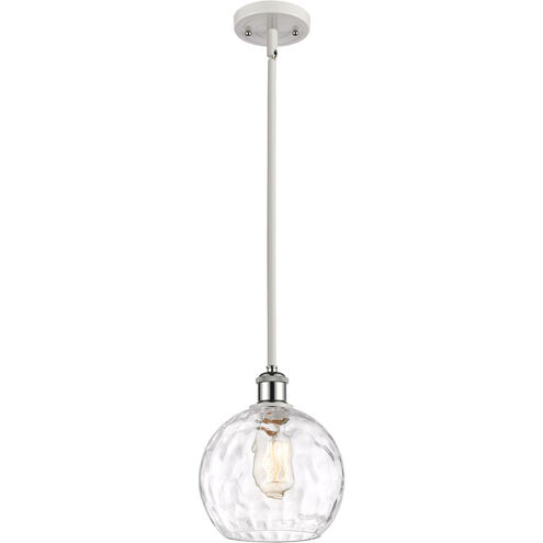 Ballston Athens Water Glass 1 Light 8 inch White and Polished Chrome Mini Pendant Ceiling Light