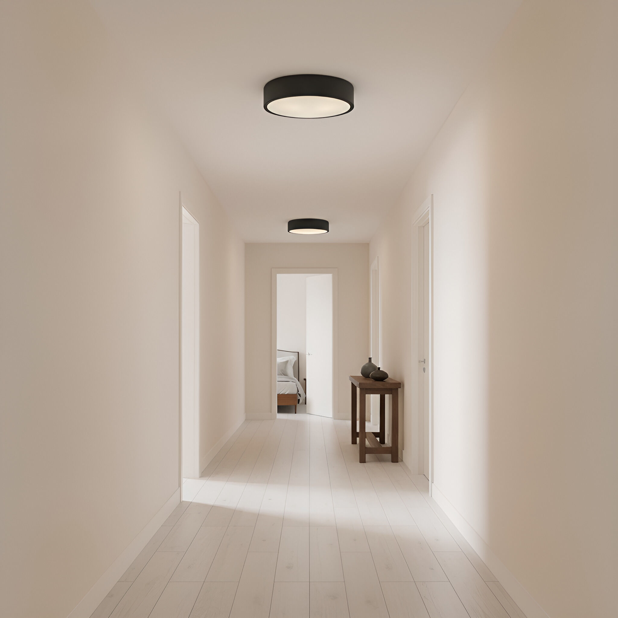 Albee 2 Light 18 inch Midnight Black Flush Mount Ceiling Light, Large