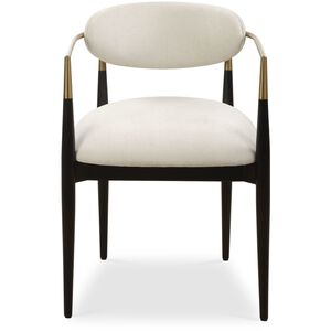 Moxie Brushed Brass and Matte Black and Off-White Dining Chair