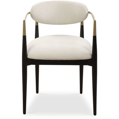 Moxie Brushed Brass and Matte Black and Off-White Dining Chair