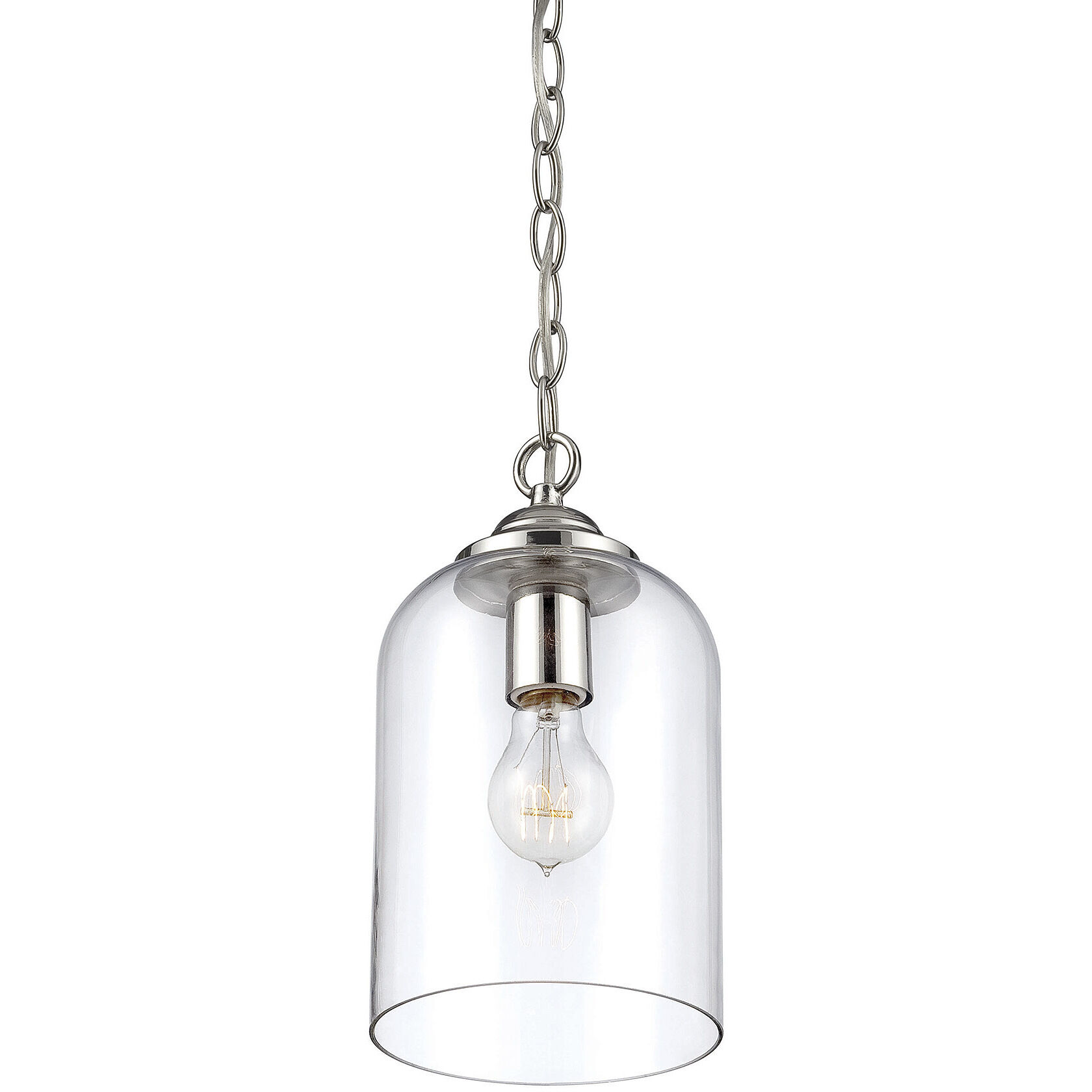 Bally 1 Light 6.5 inch Polished Nickel Pendant Ceiling Light, Essentials