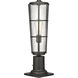 Helix 1 Light 21.25 inch Black Outdoor Pier Mounted Fixture