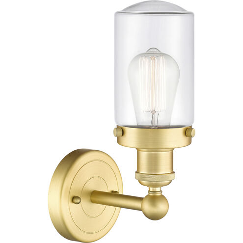 Dover 1 Light 6.5 inch Satin Gold Sconce Wall Light in Clear Glass