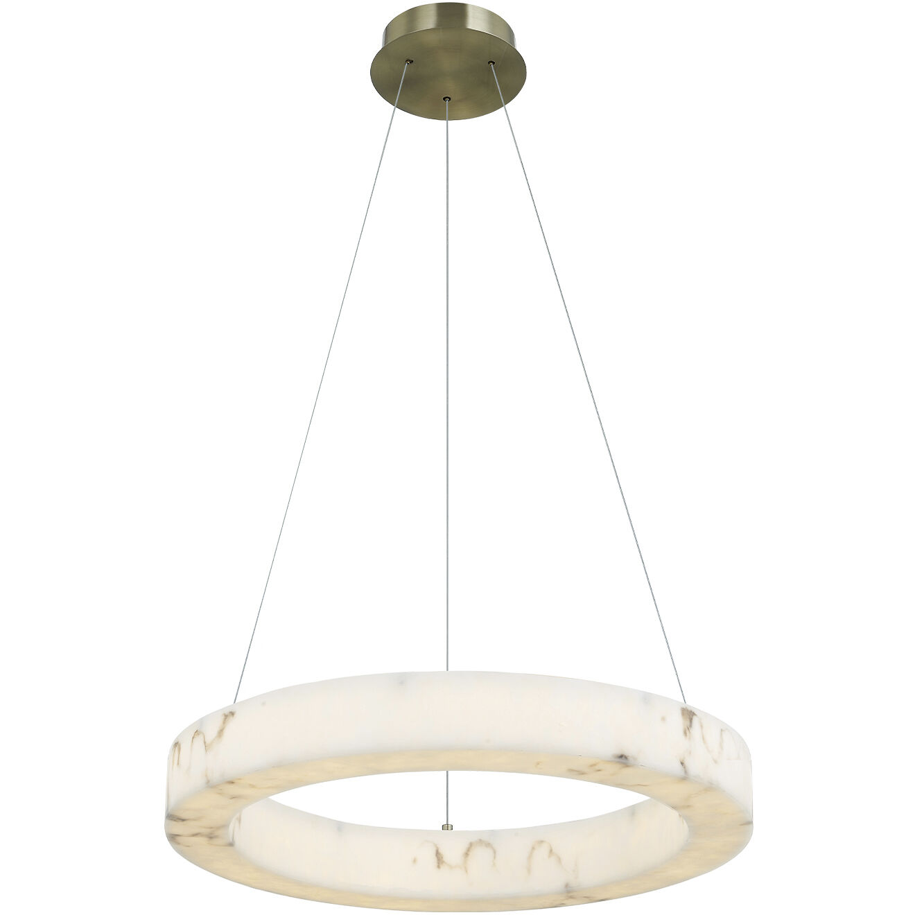 LumenAria Collection LED 24 inch Brushed Brass Pendant Ceiling Light, Medley Family
