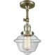 Franklin Restoration Small Oxford 1 Light 8 inch Antique Brass Sconce Wall Light in Incandescent, Clear Glass, Franklin Restoration