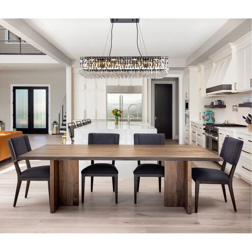 Maxime 16 Light 36 inch Black and Clear Linear Chandelier Ceiling Light in Royal Cut