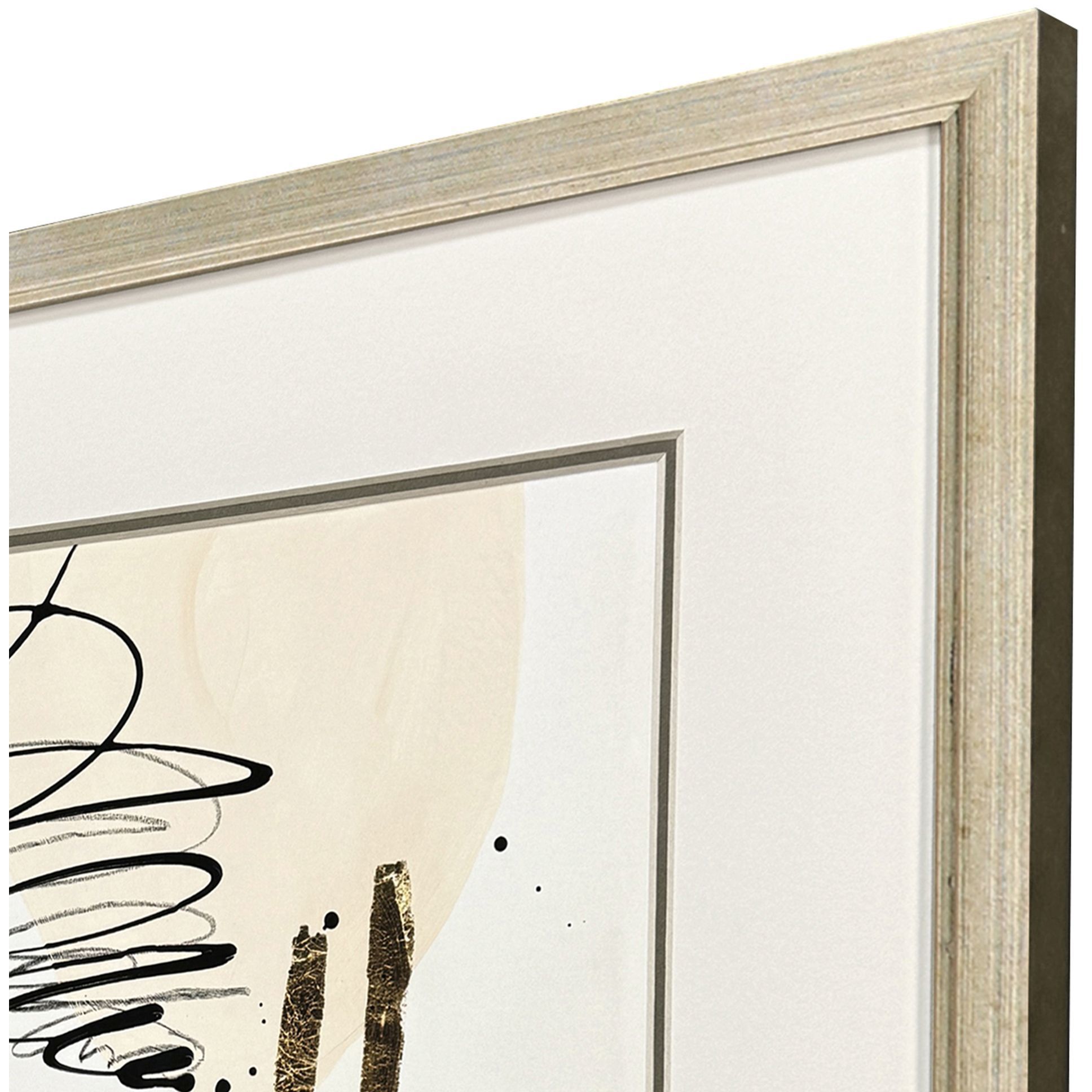 Private Property Rock Garden Green and Beige and Black and Metallic Framed Art