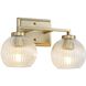 Yep Elliott Vanity Wall Light in Brushed Champagne Brass, Ribbed