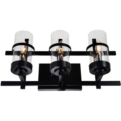 Sierra 3 Light 21 inch Black Wall Light