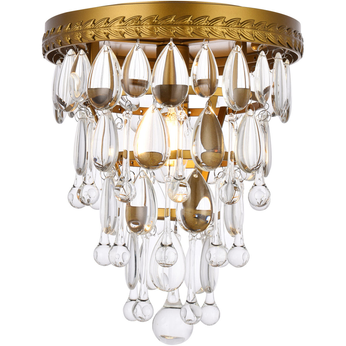 Nordic 1 Light 9 inch Brass Flush Mount Ceiling Light