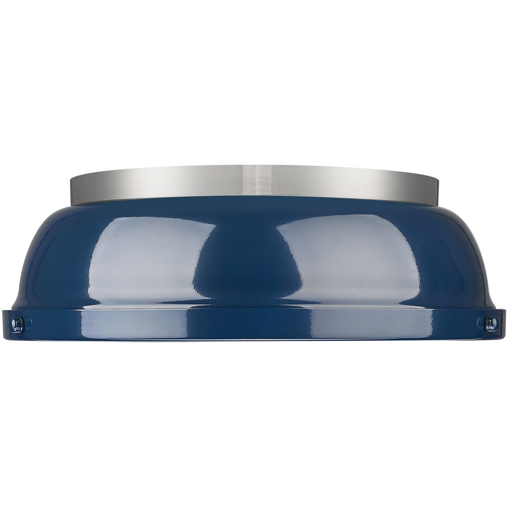 Yep Duncan 2 Light 14 inch Pewter Flush Mount Ceiling Light in Navy