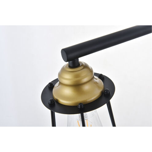 Auspice 4 Light 32.5 inch Brass and Black Wall Sconce Wall Light