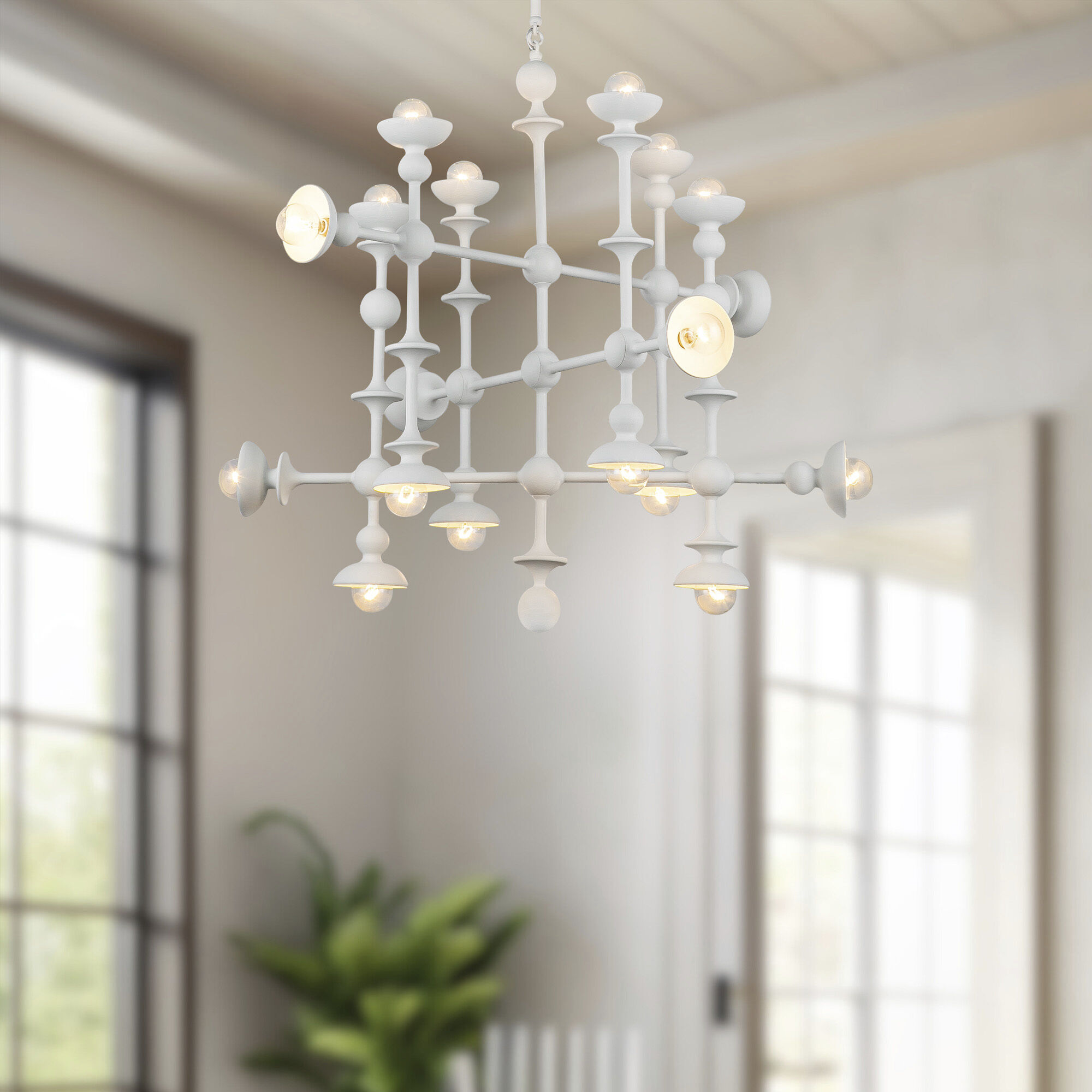 Cadence 18 Light 30 inch Antique White Chandelier Ceiling Light