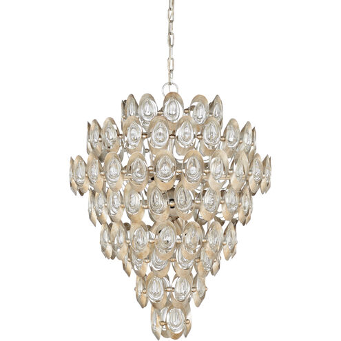 Wildwood 12 Light 25 inch Antique Silver Leaf/Clear Chandelier Ceiling Light