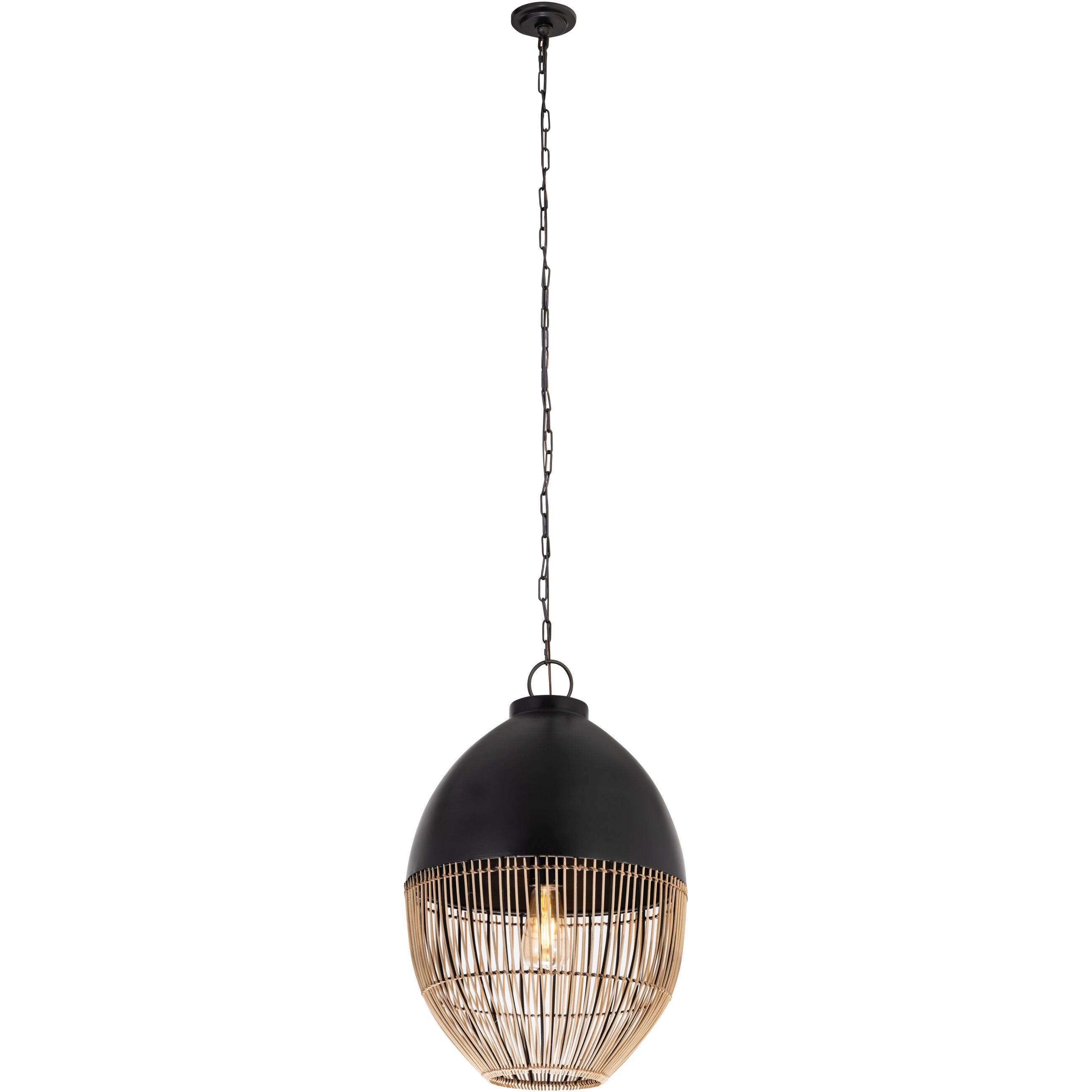 Bismark 1 Light 14.25 inch Matte Black Pendant Ceiling Light