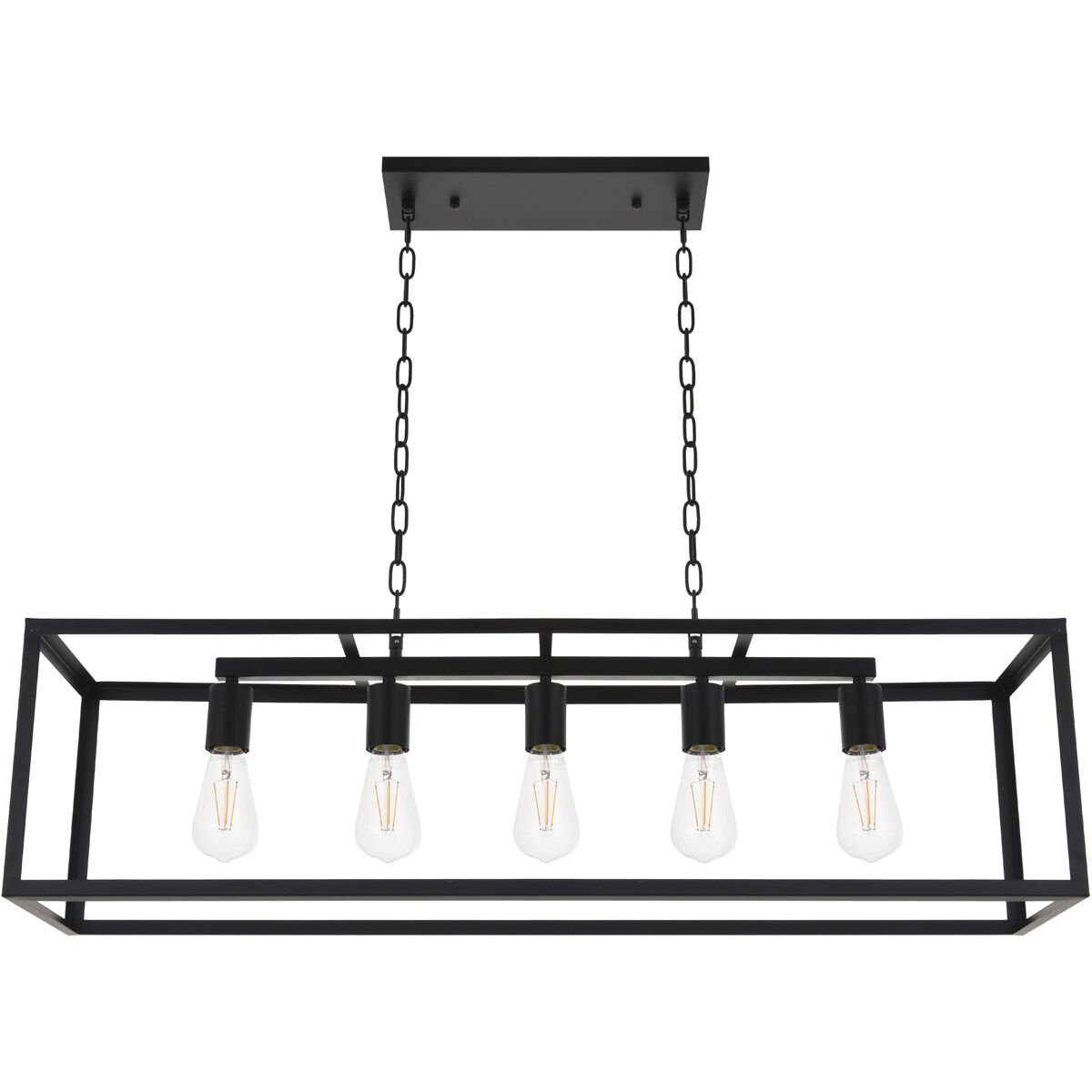 Resolute 5 Light 38 inch Black Pendant Ceiling Light