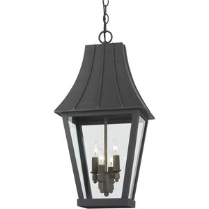 Chateau Grande 4 Light 12 inch Coal/Gold Outdoor Hanging, Great Outdoors