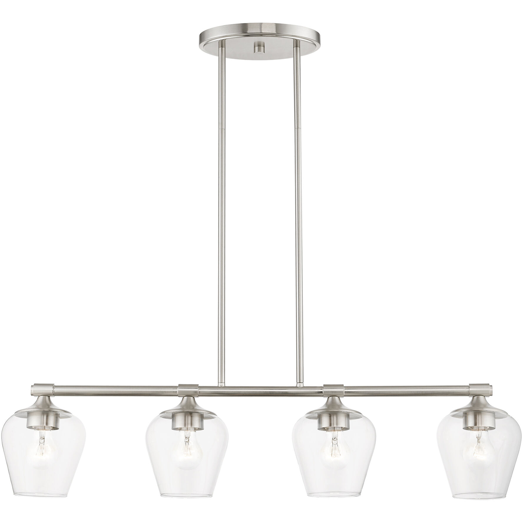 Willow 4 Light 36 inch Brushed Nickel Linear Chandelier Ceiling Light
