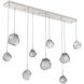Gem LED Beige Silver Linear Pendant Ceiling Light in 3000K LED, Metallic Beige Silver, Smoke, Multi-Port