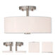 Meridian 2 Light 13 inch Brushed Nickel Semi-Flush Ceiling Light