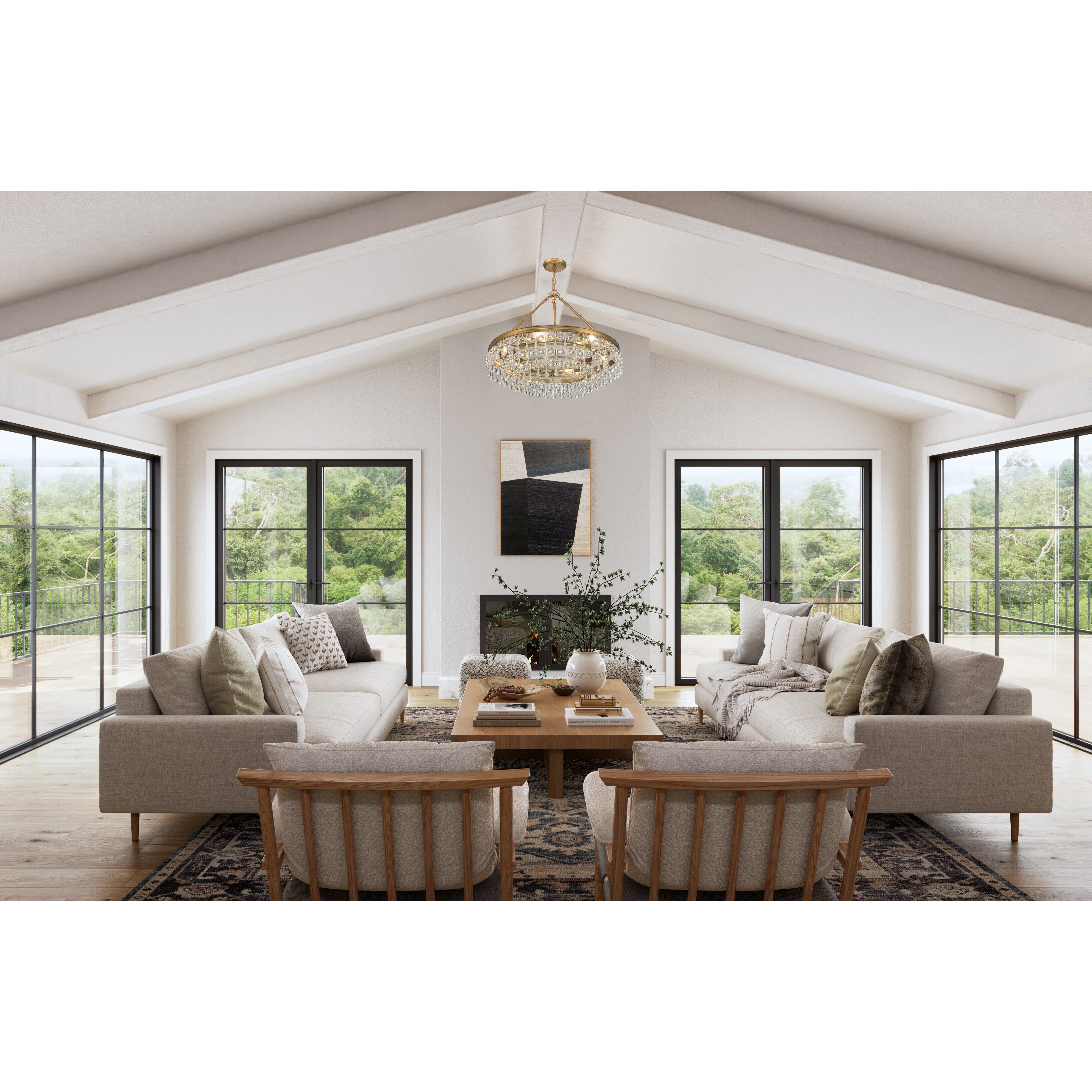 Crystorama 237 VG Calypso 6 Light 25 inch Vibrant Gold Chandelier Ceiling Light