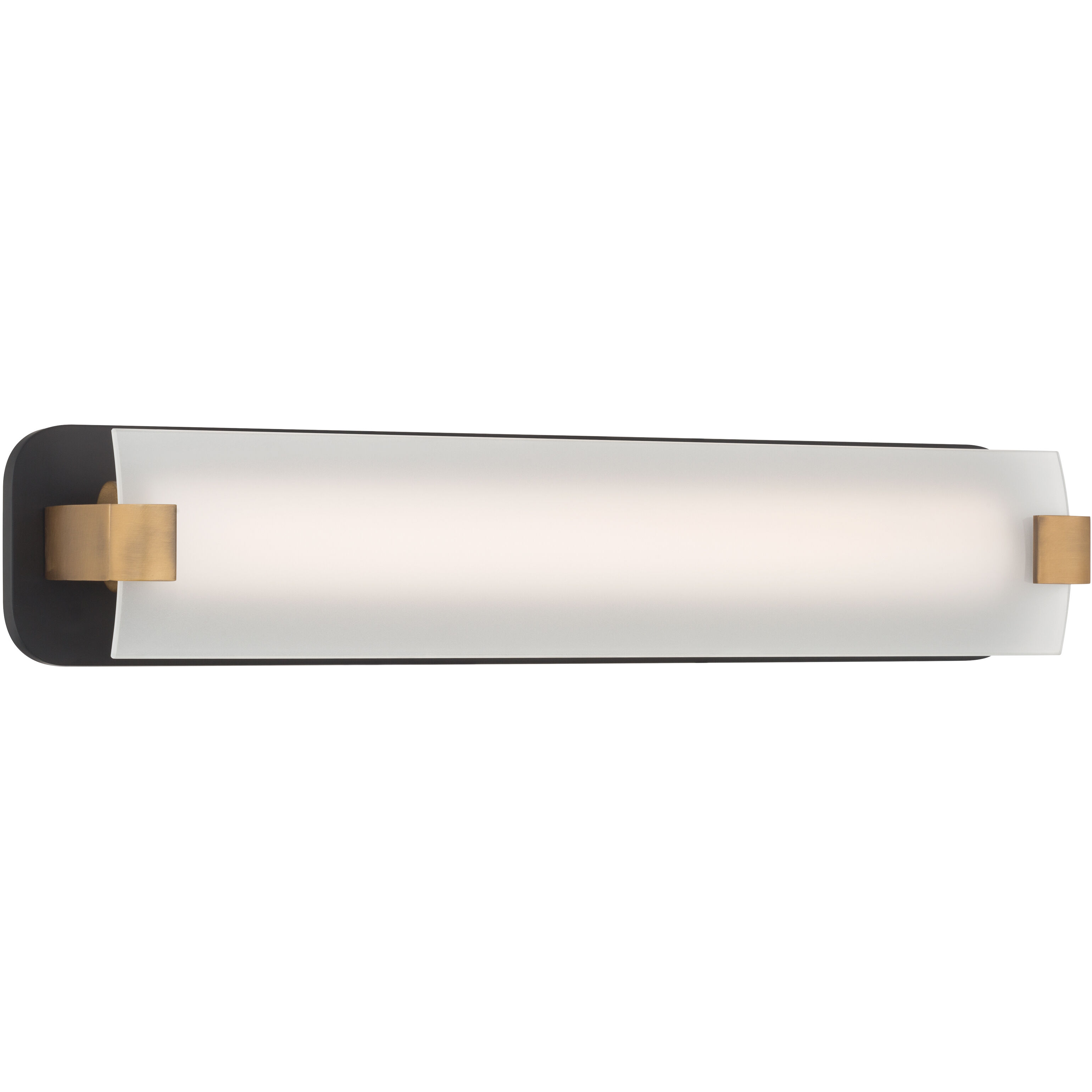 Arclume LED 24 inch Dark Matte Black and Legacy Brass Bath Bar Wall Light