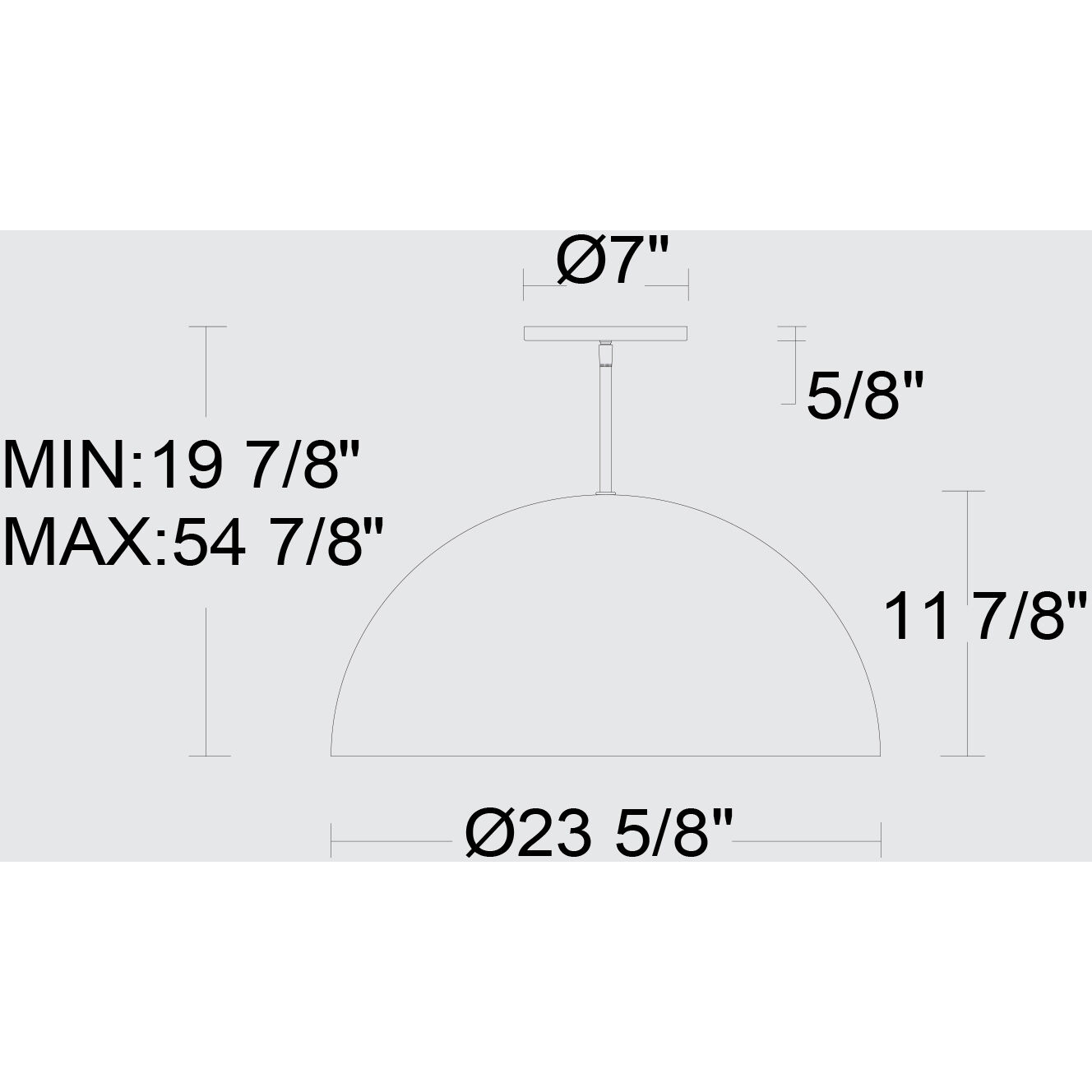 Half Round LED 23.63 inch Sand Black Outdoor Pendant