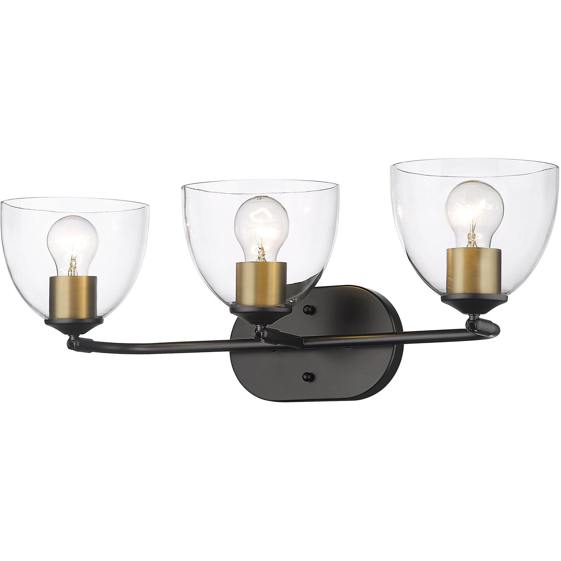 Roxie Vanity Wall Light in Matte Black/Brushed Champagne Brass