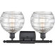 Ballston Deco Swirl 2 Light 16 inch Matte Black Bath Vanity Light Wall Light, Ballston