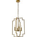 Rosenfeld 4 Light 14 inch Brass Pendant Ceiling Light