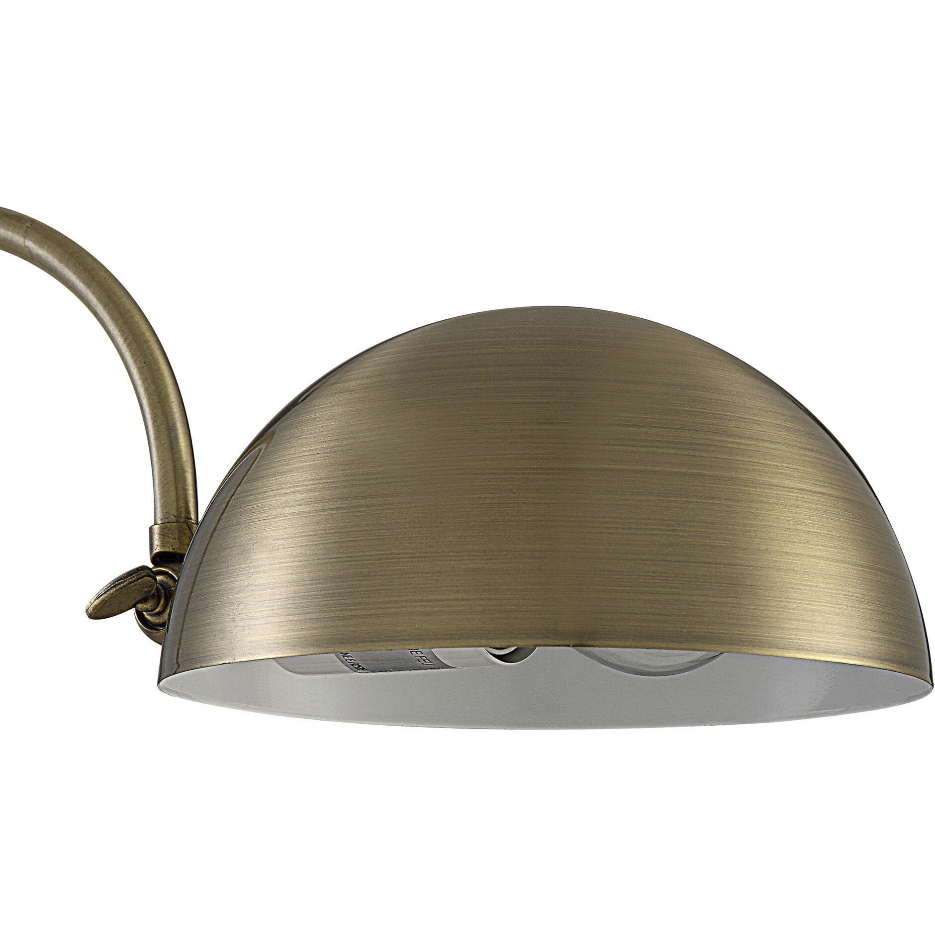 Volos 27 inch 100 watt Antique Brass and White Table Lamp Portable Light