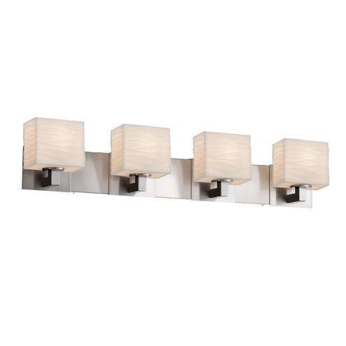 Porcelina 4 Light 35.25 inch Brushed Nickel Vanity Light Wall Light in Waterfall, Incandescent